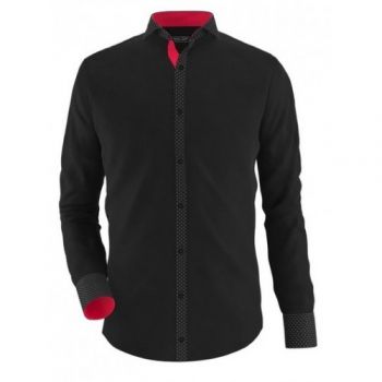 Envogue Apparel Black Casual Shirt With Red Inside Tipping